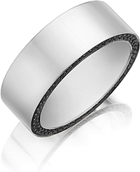 Henri Daussi  Diamond Wedding Band- 8mm