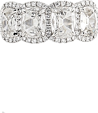 Henri Daussi 4 Stone Cushion Cut Diamond Band- 2.64ctw