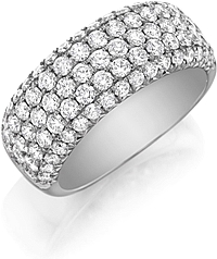 Henri Daussi 5-Row Pave Diamond Band