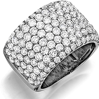 Henri Daussi 8-Row Pave Diamond Band