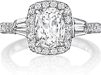 Henri Daussi Baguette Diamond Engagement Ring