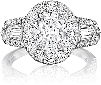 Henri Daussi Baguette Diamond Engagement Ring