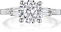 Henri Daussi Baguette Diamond Engagement Ring