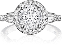 Henri Daussi Baguette Diamond Engagement Ring