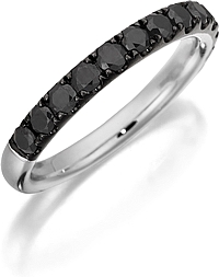 Henri Daussi Black Diamond Pave Band