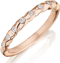 Henri Daussi Burnished Diamond Wedding Band