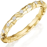 Henri Daussi Burnished Diamond Wedding Band