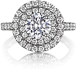 This image shows the setting with a .70ct round brilliant cut center diamond. The setting can be ordered to accommodate any shape/size diamond listed in the setting details section below.