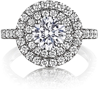 Henri Daussi Double Halo Diamond Engagement Ring