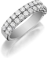 Henri Daussi Double Row Diamond Band