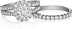 This image shows the setting with a 1.00ct cushion cut center diamond. The setting can be ordered to accommodate any shape/size diamond listed in the setting details section below.