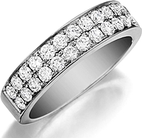 Henri Daussi Double Row Pave Diamond Band