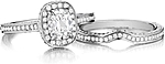 This image shows the wedding band with Henri Daussi setting #CMK (sold separately).