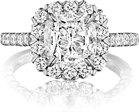 Henri Daussi Halo Diamond Engagement Ring