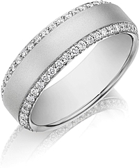 Henri Daussi Men's Diamond Wedding Band- 7mm