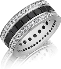 Henri Daussi Men's Diamond Wedding Band- 7mm