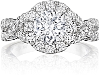 Henri Daussi Pave Twist Diamond Engagement Ring