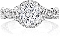 Henri Daussi Pave Twist Diamond Engagement Ring