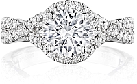 Henri Daussi Pave Twist Diamond Engagement Ring