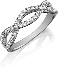 Henri Daussi Pave Twist Diamond Wedding Band