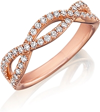 Henri Daussi Pave Twist Diamond Wedding Band