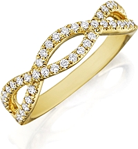 Henri Daussi Pave Twist Diamond Wedding Band