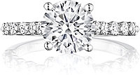 Henri Daussi Prong Set Diamond Engagement Ring