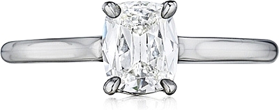 This image shows the setting with a 1.50ct cushion cut center diamond. The setting can be ordered to accommodate any shape/size diamond listed in the setting details section below.