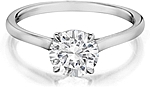 This image shows the setting with a 1.25ct round brilliant cut center diamond. The setting can be ordered to accommodate any shape/size diamond listed in the setting details section below.