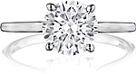 This image shows the setting with a 1.25ct round brilliant cut center diamond. The setting can be ordered to accommodate any shape/size diamond listed in the setting details section below.
