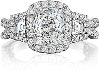 Henri Daussi Split Shank Diamond Engagement Ring