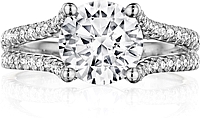 Henri Daussi Split Shank Diamond Engagement Ring