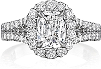 Henri Daussi Split Shank Diamond Engagement Ring