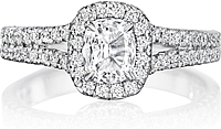 Henri Daussi Split Shank Diamond Engagement Ring