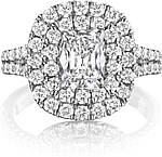 This image shows the setting with a 1.00ct cushion cut center diamond. The setting can be ordered to accommodate any shape/size diamond listed in the setting details section below.

