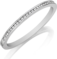 Henri Daussi Thin Channel Set Diamond Wedding Band