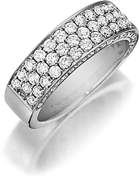 Henri Daussi Triple Row Diamond Band