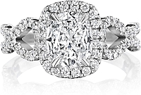 Henri Daussi Twist Shank Diamond Engagement Ring