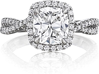 Henri Daussi Twist Shank Diamond Engagement Ring