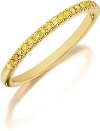 Henri Daussi Yellow Diamond Pave Band