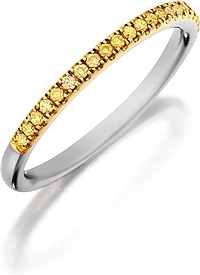 Henri Daussi Yellow Diamond Pave Band