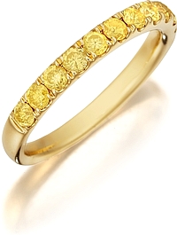 Henri Daussi Yellow Diamond Pave Band