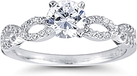 Intertwined Pave Diamond Engagement Ring