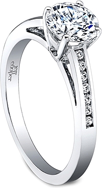 Jeff Cooper Channel-Set Engagement Ring with Round Brilliant Side Stones