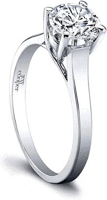 This image shows the setting with a 1.00ct round brilliant cut center diamond. The setting can be ordered to accommodate any shape/size diamond listed in the setting details section below.