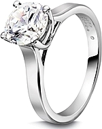 This image shows the setting with a 1.00ct round brilliant cut center diamond. The setting can be ordered to accommodate any shape/size diamond listed in the setting details section below.