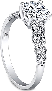 Jeff Cooper Leaf Motif Diamond Engagement Ring