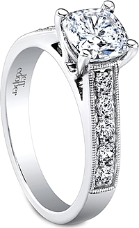 Jeff Cooper Pave & Milgrain Diamond Engagement Ring