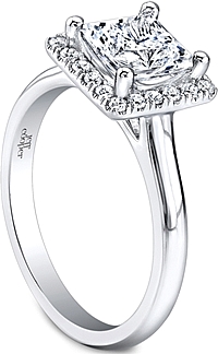 Jeff Cooper Pave Halo Diamond Engagement Ring