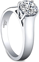 This image shows the setting with a 1.00ct round brilliant cut center diamond. The setting can be ordered to accommodate any shape/size diamond listed in the setting details section below.

